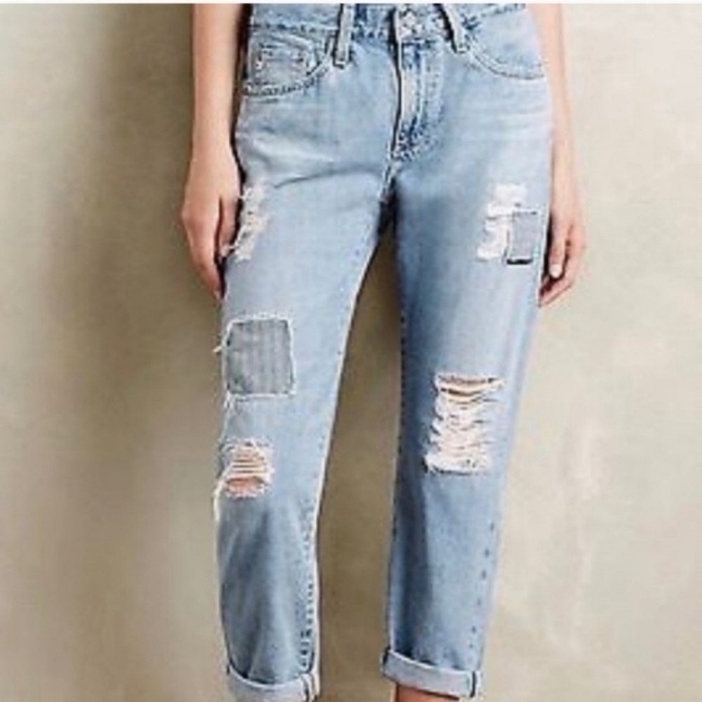 AG the Drew Straight leg boyfriend jeans distressed women's 27R
